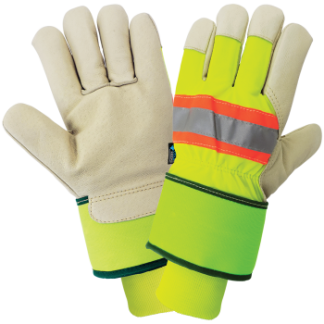 GGS 2950HVDC - High-Visibility Yellow/Green Pigskin Insulated Gloves
